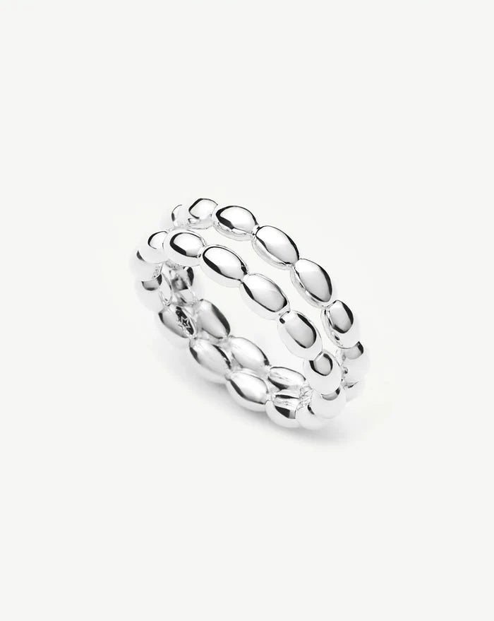 Molten Olive Stacked Ring | Silver Plated Rings Missoma