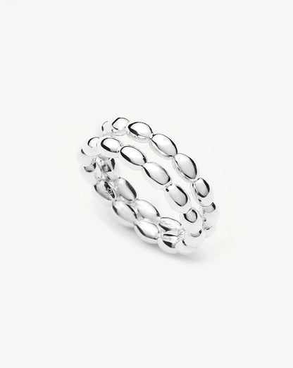 Molten Olive Stacked Ring | Silver Plated Rings Missoma