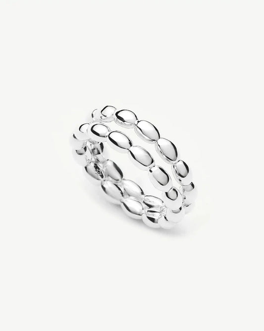 Molten Olive Stacked Ring | Silver Plated Rings Missoma
