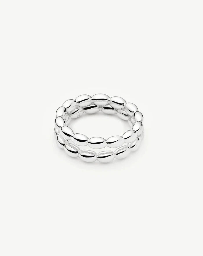 Molten Olive Stacked Ring | Silver Plated Rings Missoma
