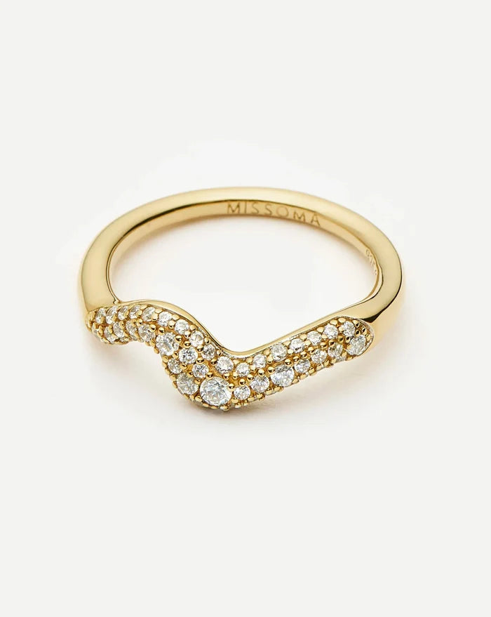 Molten Snow Stacking Ring | 18ct Gold Vermeil/Cubic Zirconia Rings Missoma