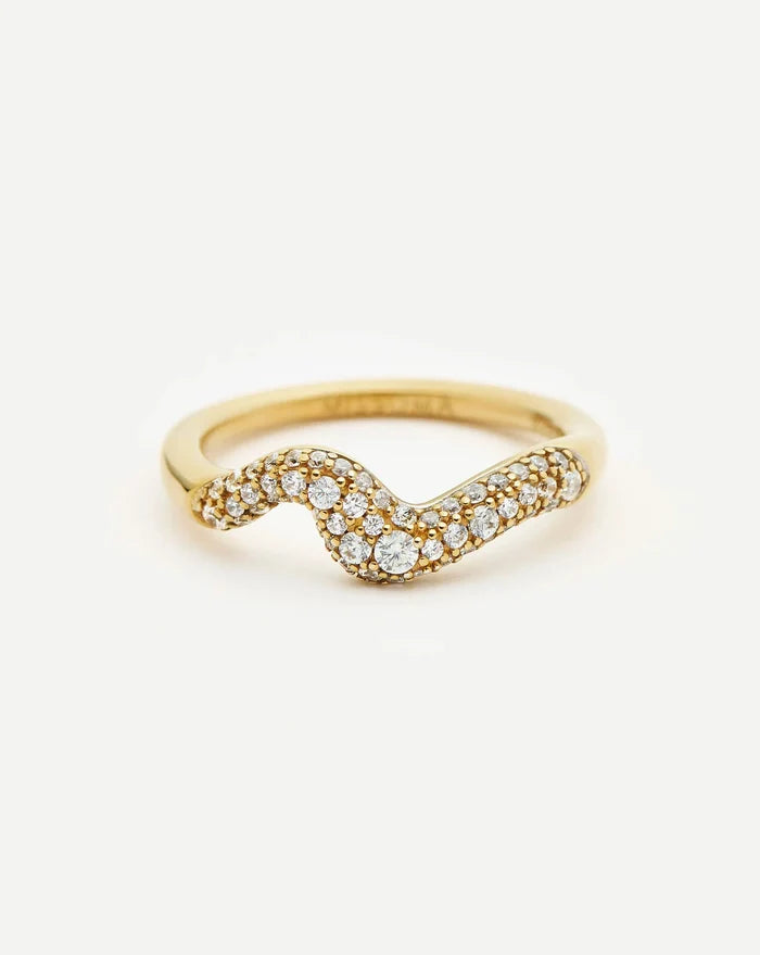 Molten Snow Stacking Ring | 18ct Gold Vermeil/Cubic Zirconia Rings Missoma