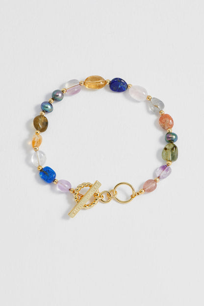 Multi Beaded T Bar Bracelet