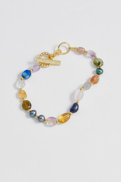 Multi Beaded T Bar Bracelet
