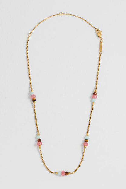 Multi Gemstone Rope Chain Necklace