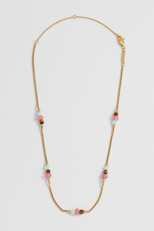 Multi Gemstone Rope Chain Necklace