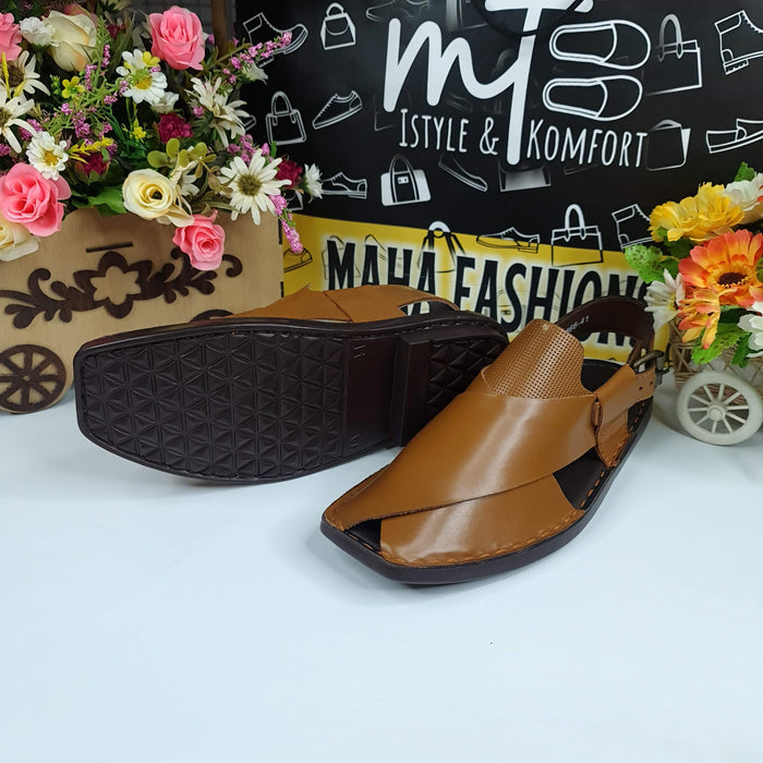 Mustard Casual Peshawri Sandals - Maha fashions -  Men Footwear