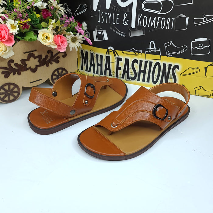 Mustard Stitch Pattern Sandals - Maha fashions -