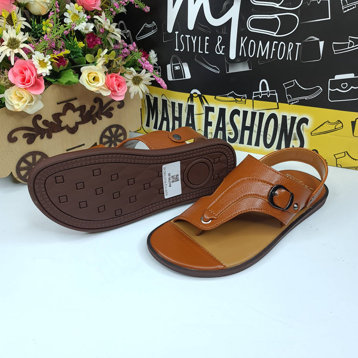Mustard Stitch Pattern Sandals - Maha fashions -