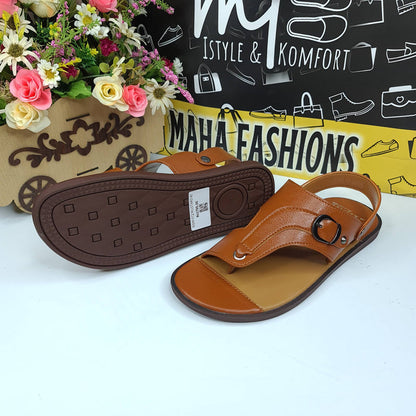 Mustard Stitch Pattern Sandals - Maha fashions -