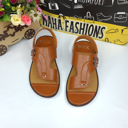 Mustard Stitch Pattern Sandals - Maha fashions -