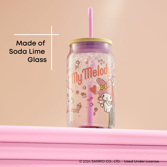 My Melody Favorite Flavor Lidded Glass Tumbler Home Goods JoyJolt