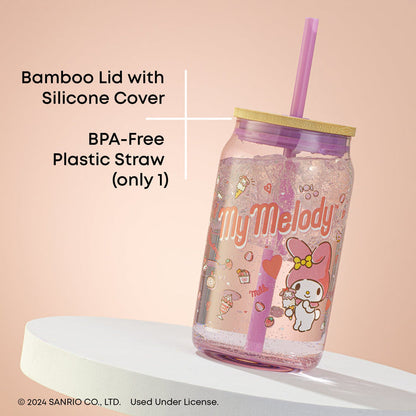 My Melody Favorite Flavor Lidded Glass Tumbler Home Goods JoyJolt