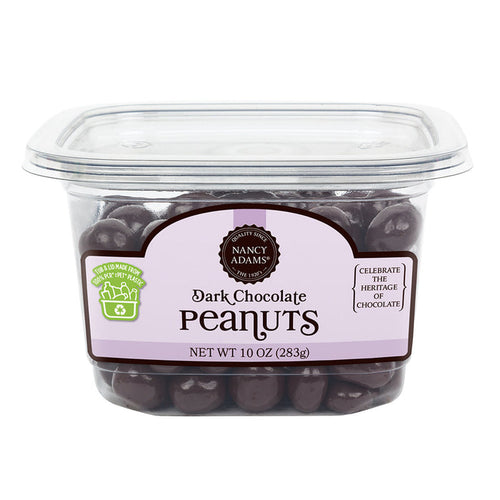 Nancy Adams Dark Chocolate Peanuts 10oz Tub - 12ct