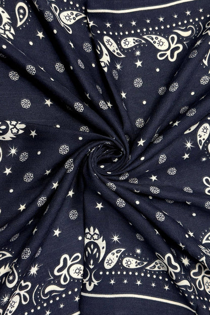 Navy Paisley Wildrag Bandana