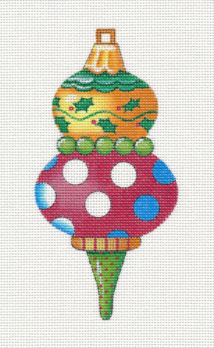 Needlepoint Canvas: Classic Red Dot Ornament