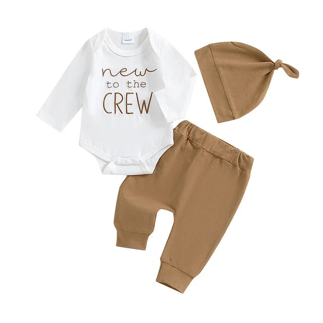White Top with Khaki Pants / 0-3 months