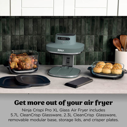 Ninja CRISPi PRO 7-in-1 XL Glass Air Fryer - Ash Grey | AS101UKGY