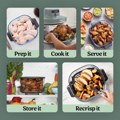 Ninja CRISPi PRO 7-in-1 XL Glass Air Fryer - Ash Grey | AS101UKGY