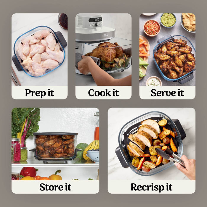 Ninja CRISPi PRO 7-in-1 XL Glass Air Fryer - Bone | AS101UKLG