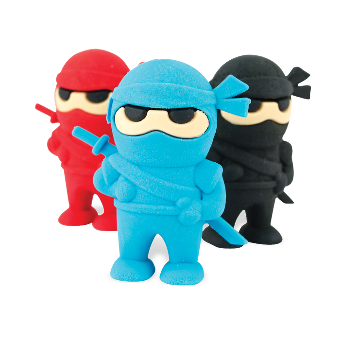 Blue, red and black Ninja Pencil Erasers