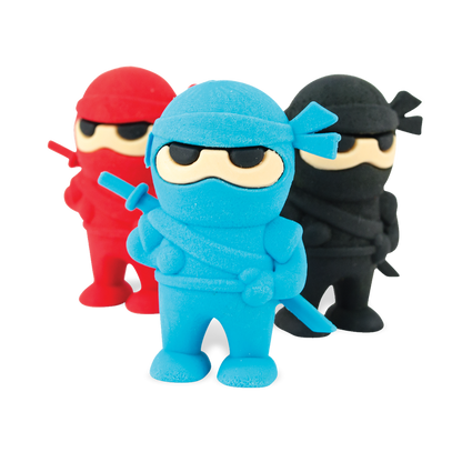 Blue, red and black Ninja Pencil Erasers