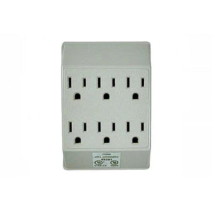 Nippon 6 Wall Outlet Socket The 6-outlet wall-mounted surge protector can provide protection for your electrical appliances -14-516 Hannah's Variety Store