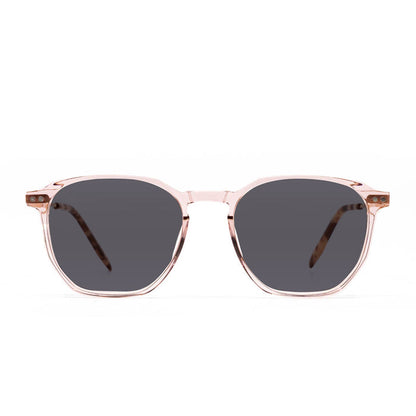 prescription sunglasses - NOEL - ROSE CRYSTAL + CLEAR prescription glasses in polarized lens front
