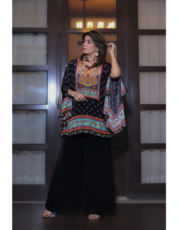 Noir Elegance Kaftan Co-ord Set