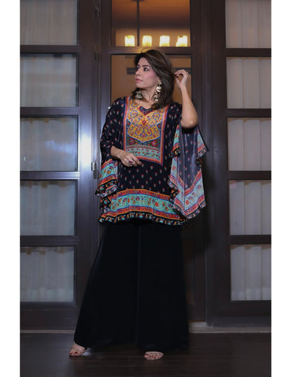 Noir Elegance Kaftan Co-ord Set