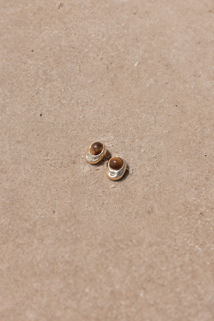 Petal and Pup USA ACCESSORIES Nova Earrings - Brown/Gold One Size