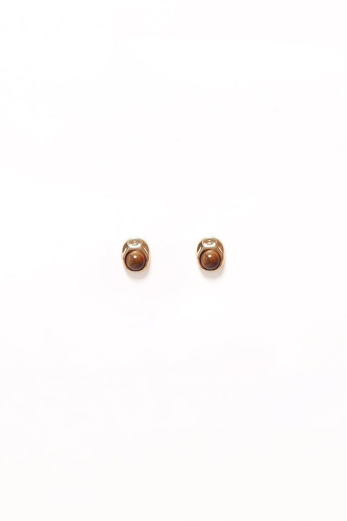 Petal and Pup USA ACCESSORIES Nova Earrings - Brown/Gold One Size