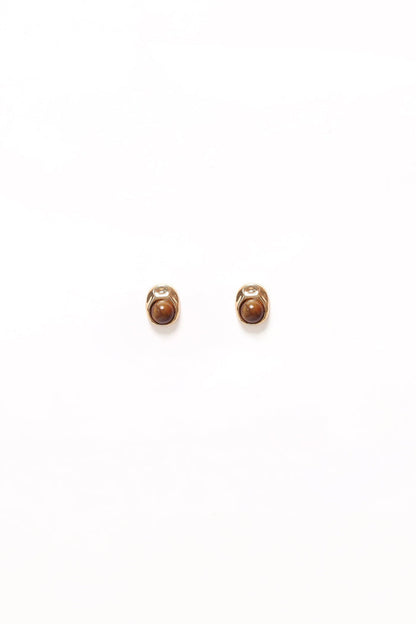 Petal and Pup USA ACCESSORIES Nova Earrings - Brown/Gold One Size