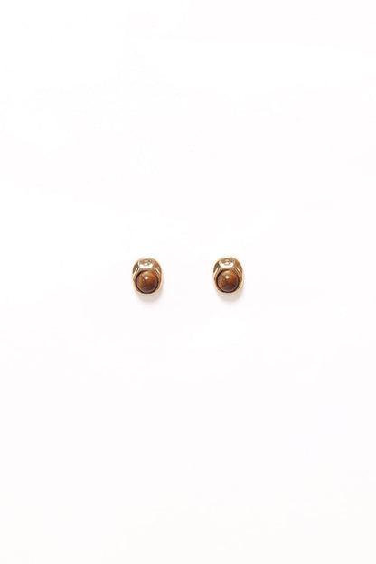 Petal and Pup USA ACCESSORIES Nova Earrings - Brown/Gold One Size