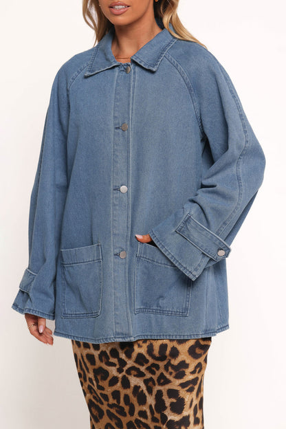 Petal and Pup USA OUTERWEAR Novan Oversized Shacket - Denim