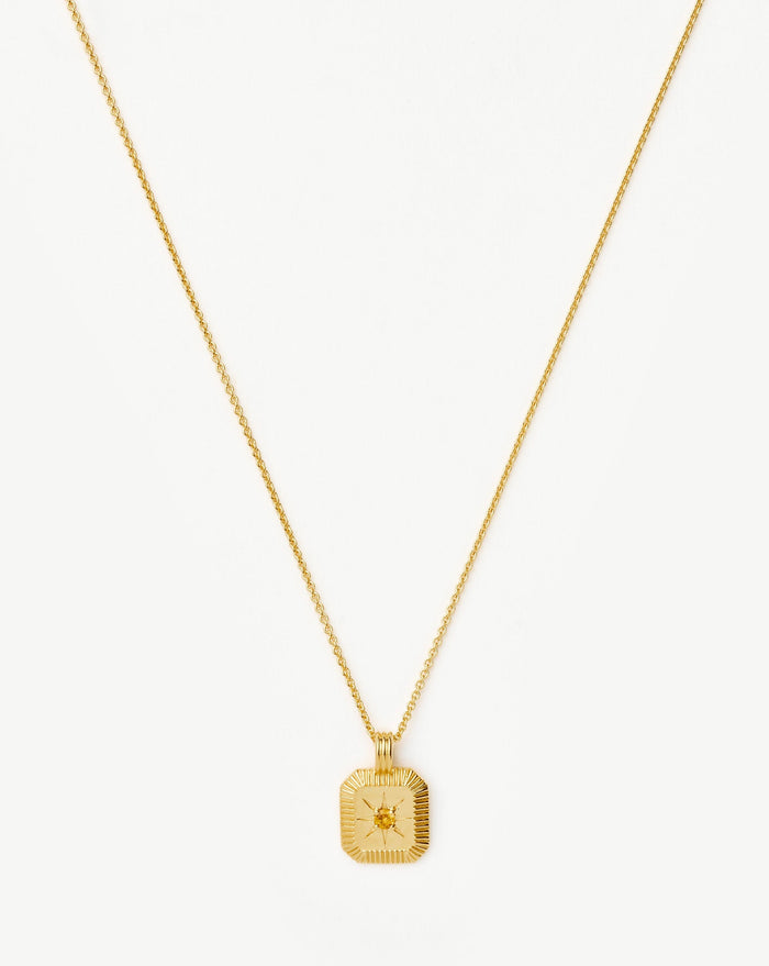 Star Ridge Birthstone Pendant Necklace | 18k Gold Vermeil/Citrine Necklaces Missoma