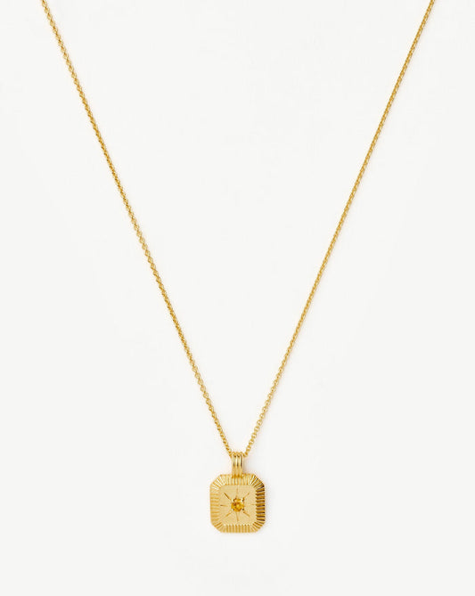 Star Ridge Birthstone Pendant Necklace | 18k Gold Vermeil/Citrine Necklaces Missoma
