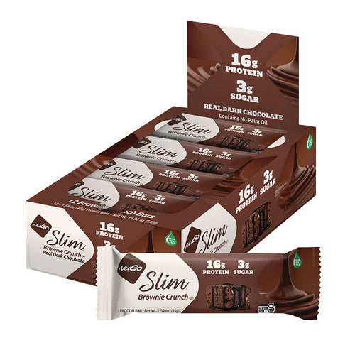Nugo Crunch Bar Slim Brownie 1.59oz - 12ct