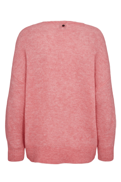 Nümph Nuriette V-Neck Pullover Pink Lemonade soft pink alpaca wool jumper – Dotique
