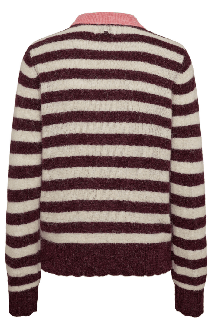 Nümph Nuciara Riette Stripe Pullover Winetasting striped alpaca wool jumper – Dotique