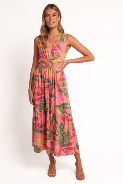 Petal and Pup USA DRESSES Oasis Midi Dress - Pink Rio