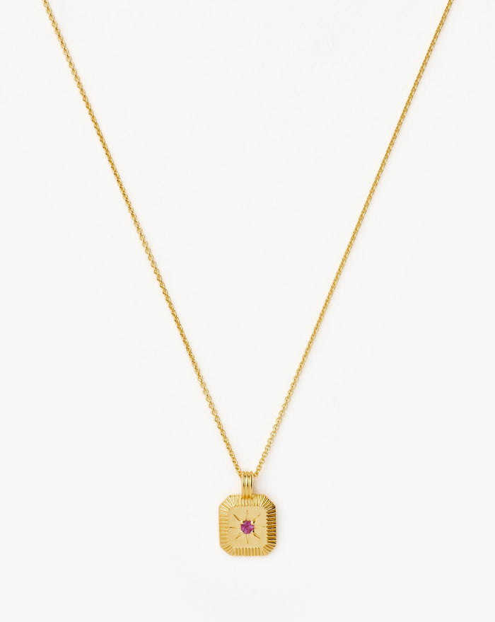 Star Ridge Birthstone Pendant Necklace | 18k Gold Vermeil/Pink Tourmaline Necklaces Missoma