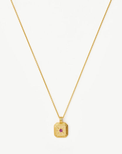 Star Ridge Birthstone Pendant Necklace | 18k Gold Vermeil/Pink Tourmaline Necklaces Missoma