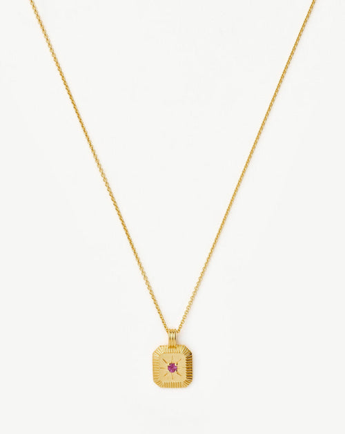 Star Ridge Birthstone Pendant Necklace | 18k Gold Vermeil/Pink Tourmaline Necklaces Missoma