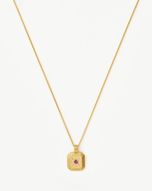 Star Ridge Birthstone Pendant Necklace | 18k Gold Vermeil/Pink Tourmaline Necklaces Missoma