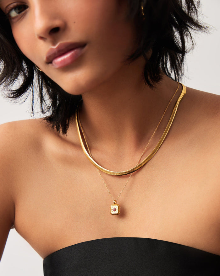 October Birthstone Pendant Necklace | 18k Gold Vermeil/Pink Tourmaline Necklaces Missoma
