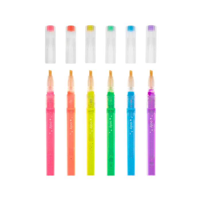 Oh My Glitter! Neon Highlighters set of 6 without packaging