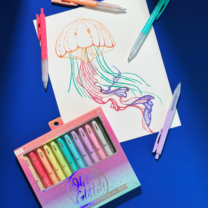 Oh My Glitter! Retractable Gel Pens - Set of 12
