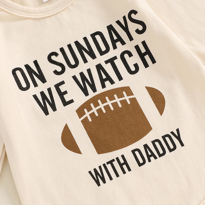 ON SUNDAYS WE WATCH FOOTBALL Striped Outfit