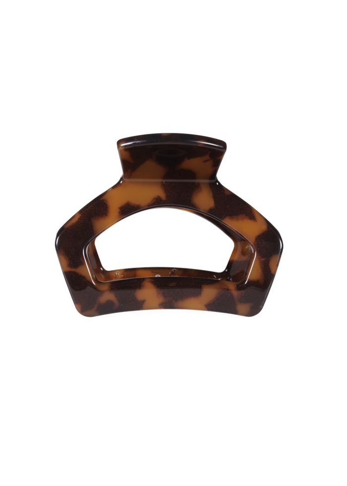 teletie new open petite hair clip tortoise